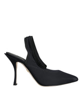 Dolce & Gabbana Black Jersey Stretch Heels Slingback Shoes -   -  Dolce & Gabbana.